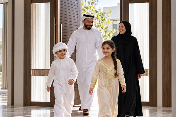 UAE family arriving home